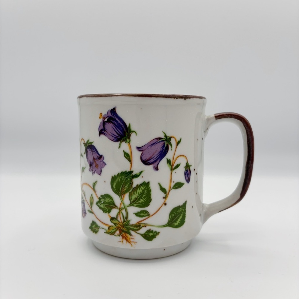 Vintage Purple Floral Coffee Tea Stoneware Mug Hearthside Buffet Ware #552 Japan